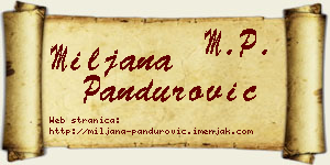 Miljana Pandurović vizit kartica